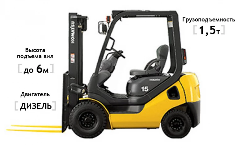 Дизельный погрузчик Komatsu FD15T-21 HV Market