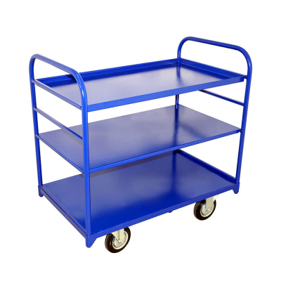 Тележка платформенная трехъярусная ТЯ 4 (600х1200) 160 черная резина HV Market