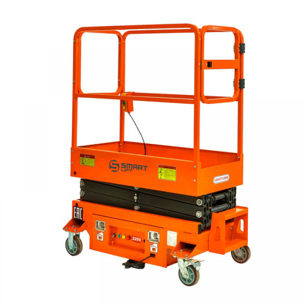 Подъемник ножничный несамоходный SJY-0.3-3 (220В, 300 кг, 3 м) SMARTLIFT (SMART) HV Market