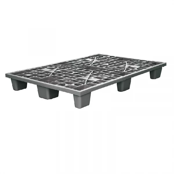 Поддон пластиковый TR 1208 L (ВС) (1000 кг, 1200х800х160 мм, перфорированный вкладываемый на ножках, серый) HV Market