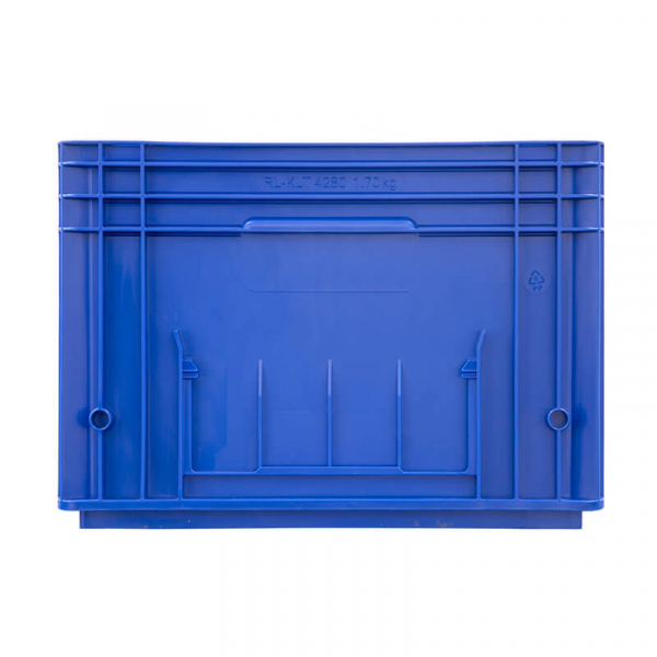Пластиковый контейнер KLT 4280 универсальный синий, стенки сплошные, дно с отверстиями,  396х297х280 мм HV Market