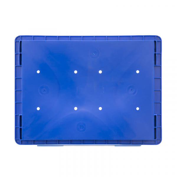 Пластиковый контейнер KLT 4280 универсальный синий, стенки сплошные, дно с отверстиями,  396х297х280 мм HV Market