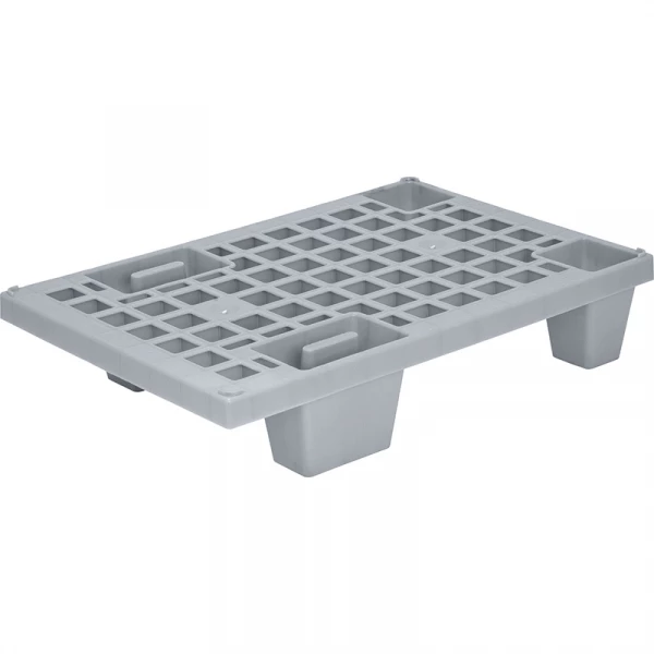 Поддон пластиковый TR 400 (250/250кг, 600x400x130, перфорированный на ножках, окрашенный, серый) HV Market