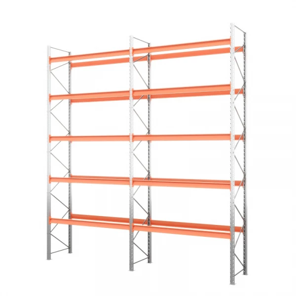 Две секции стеллажа металлического паллетного 6000х1800х1100 мм. Ярусы: пол+4 HV Market