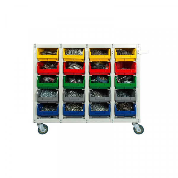 Стеллаж с направляющими мобильный односторонний V3-20 ячеек (125И), г/п 350кг HV Market