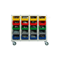 Стеллаж с направляющими мобильный односторонний V3-20 ячеек (125И), г/п 350кг HV Market