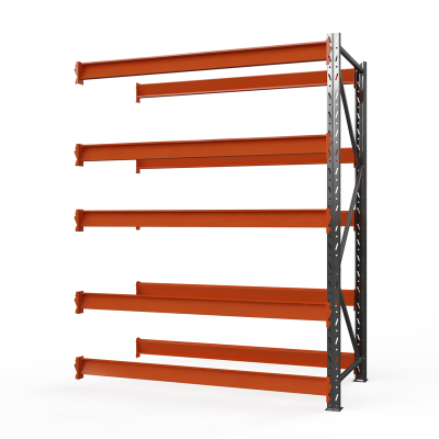 Секция приставная стеллажа металлического ОПТИМА, 4000х1250х785 мм. Полки: 5 шт. без настила HV Market