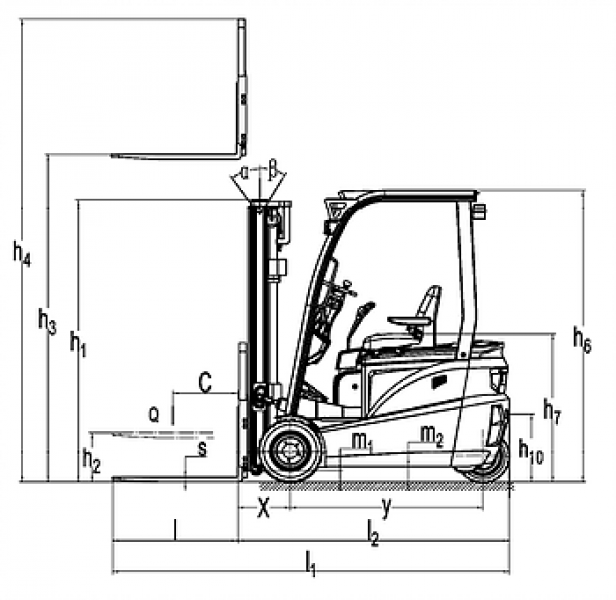 Электрический вилочный погрузчик FE3D20N Duplex mast (Литий 277Ач, FFL, В-4000мм) HV Market