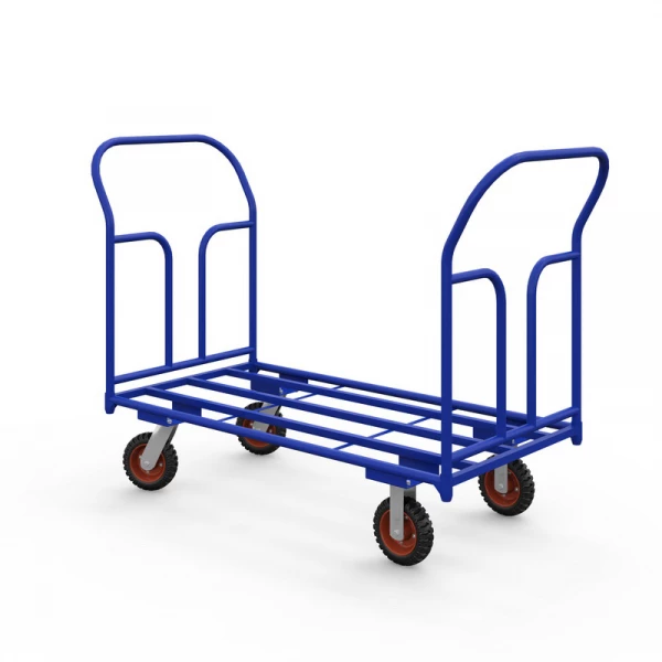 Тележка каркасная с двумя ручками ТКД 10 (800х1800) г/п 500 кг.160 литая протекторная резина HV Market