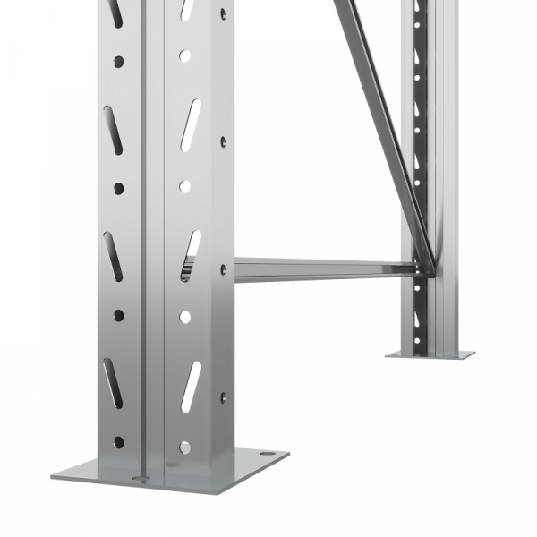 Две секции стеллажа металлического паллетного 3500х2700х1100 мм (70.1.5). Ярусы: пол+2 HV Market