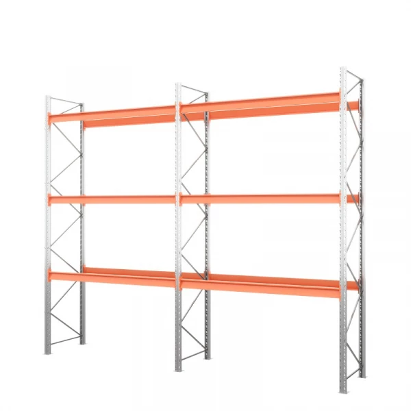 Две секции стеллажа металлического паллетного 5000х2700х1100 мм. Ярусы: пол+3 HV Market