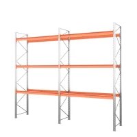 Две секции стеллажа металлического паллетного 5000х2700х1100 мм. Ярусы: пол+3 HV Market