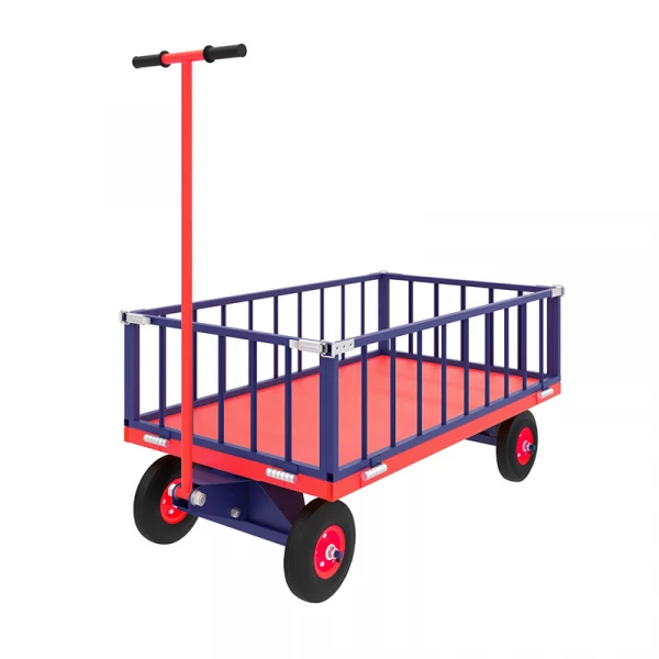 Тележка с поворотной осью ТПОБ 2 Т (600х900) г/п 450 кг.колеса пневматические 250 мм. HV Market