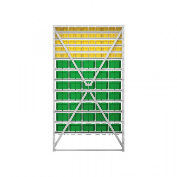 Стойка 1150х2000 односторонняя В1-05-00-07  (желтый/зеленый) HV Market