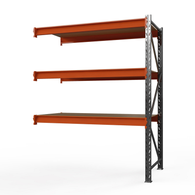 Секция приставная стеллажа металлического ОПТИМА, 3500х1530х785 мм. Полки: 3 шт. фанера HV Market