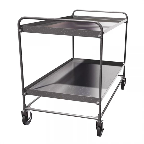 Тележка 2-х ярусная из нержавеющей стали СТ НЖ 2 (600х900) колеса болтовое крепление 125 мм. HV Market
