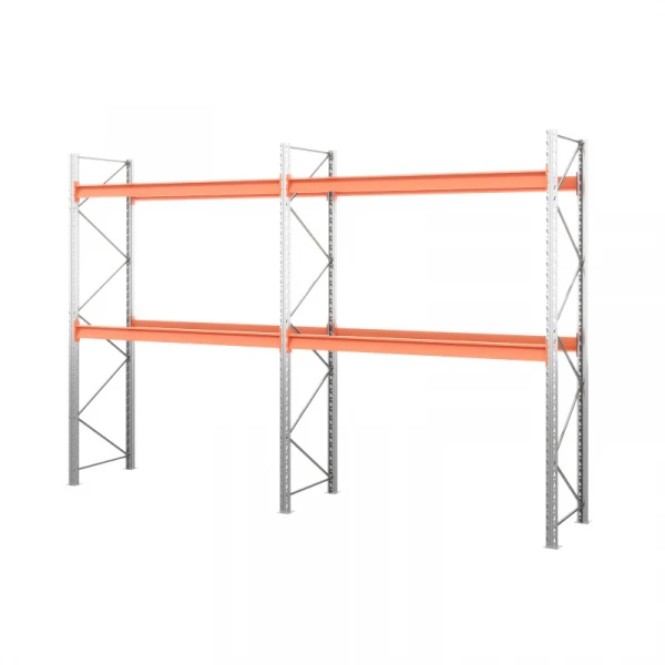 Две секции стеллажа металлического паллетного 3500х1800х1100 мм (85.1.5). Ярусы: пол+2 HV Market