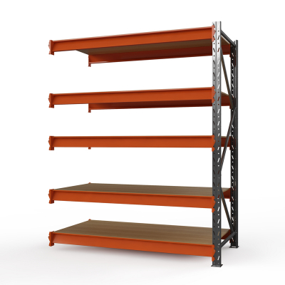 Секция приставная стеллажа металлического ОПТИМА, 2500х1250х785 мм. Полки: 5 шт. фанера HV Market