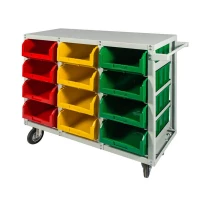 Стеллаж с направляющими мобильный односторонний V4-12ячеек (200К), г/п до 500кг HV Market