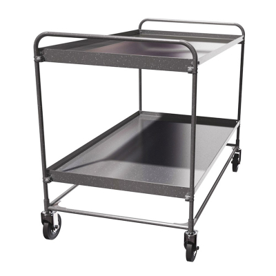 Тележка 2-х ярусная из нержавеющей стали СТ НЖ 1 (500х800) колеса болтовое крепление 125 мм. HV Market