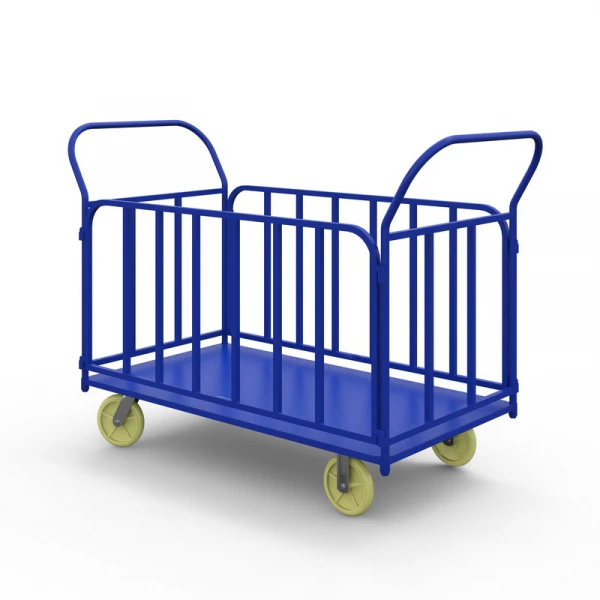 Тележка платформенная с трубчатыми бортами ТБ 4 (600х1200) г/п 400 кг.150 чугун/полиуретан HV Market