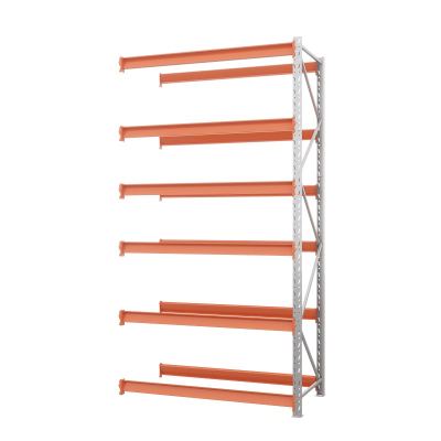 Секция приставная стеллажа металлического ОПТИМА, 3500х2500х785 мм. Полки: 6 шт. без настила HV Market