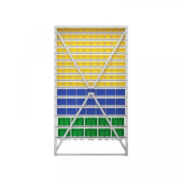 Стойка 1150х2000 односторонняя В1-10-03-02  (желтый/синий/зеленый) HV Market