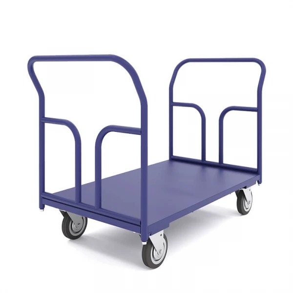 Тележка платформенная с двумя ручками ТПД 6 (800х1200) г/п550кг.200 черная резина HV Market