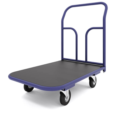 Тележка платформенная с резиновым покрытием ТПР 5 (700x1200) г/п 300 кг. 125 черная резина HV Market