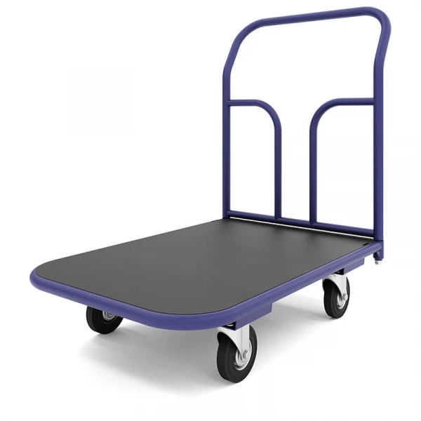 Тележка платформенная с резиновым покрытием ТПР 10 (800х1800) г/п 300 кг. 125 черная резина HV Market