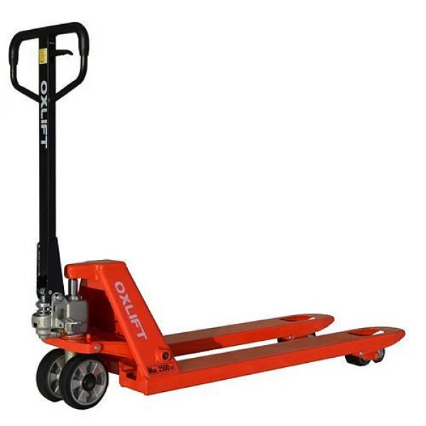 Ручная гидравлическая тележка OXLIFT OX25P-RU Premium 2500 кг, резина HV Market