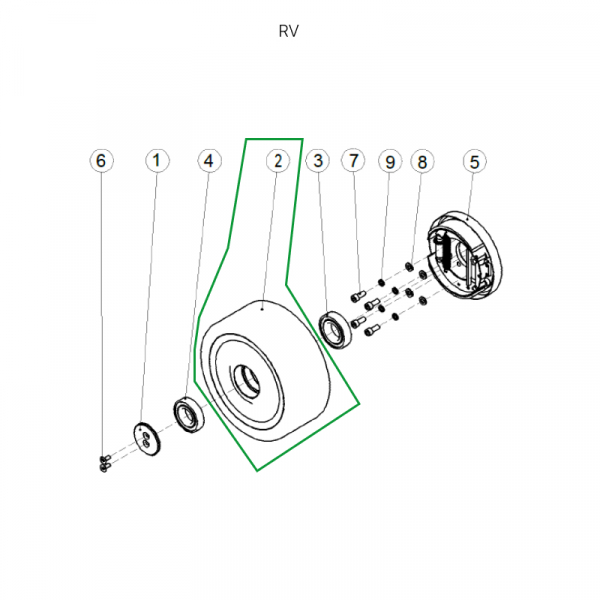 Грузовое колесо ричтрака RV, 300х120 мм, PU HV Market