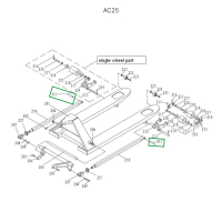 Ось крепления рычага силового блока к подвильной тяге для гидравлических тележек JC20 HV Market