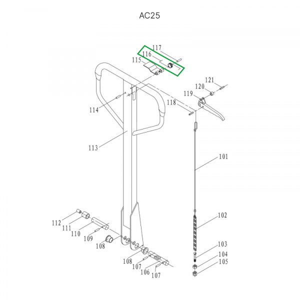 Пружина рычага управления режимом работы для гидравлических тележек DF25 HV Market