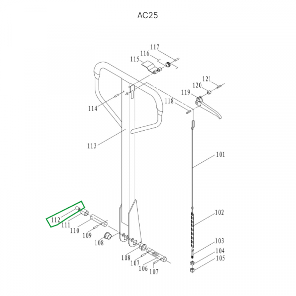 Втулка ролика ручки для гидравлических тележек AC25 HV Market